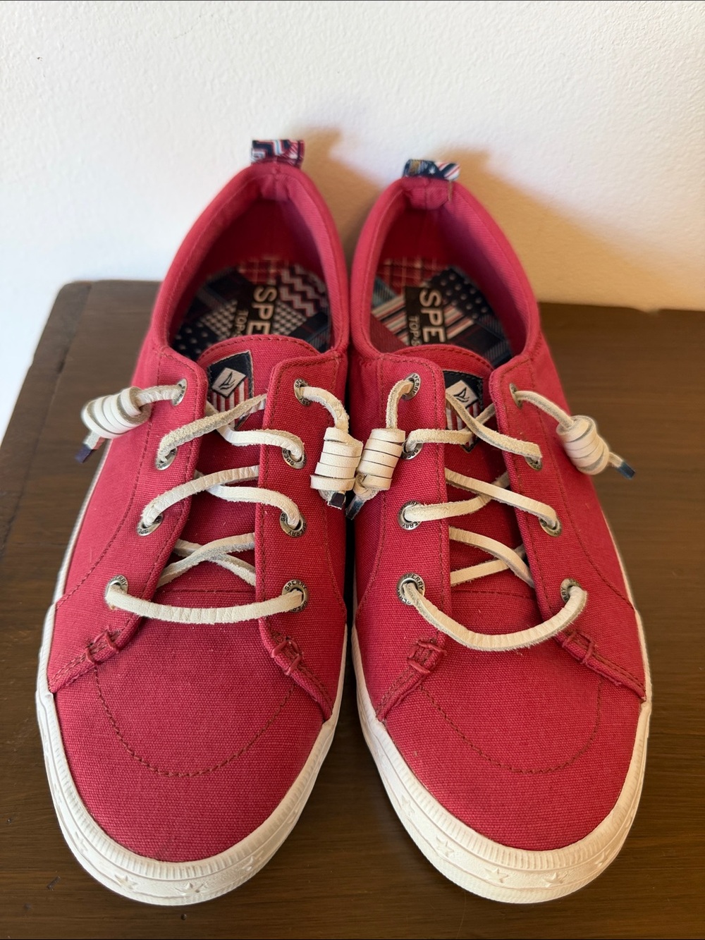 Sperry Red Canvas Lace-Up Loafer